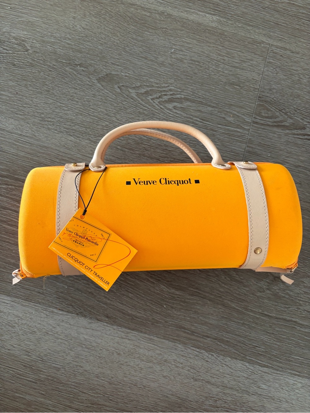 Veuve clicquot Yellow Barrel Tote‎ Bag with Cream Trim